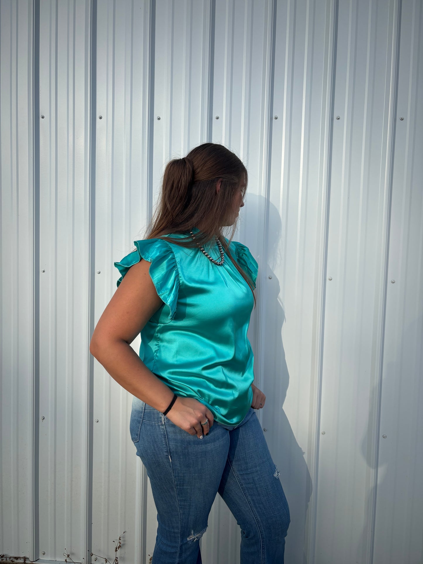 Babydoll Turquoise Top