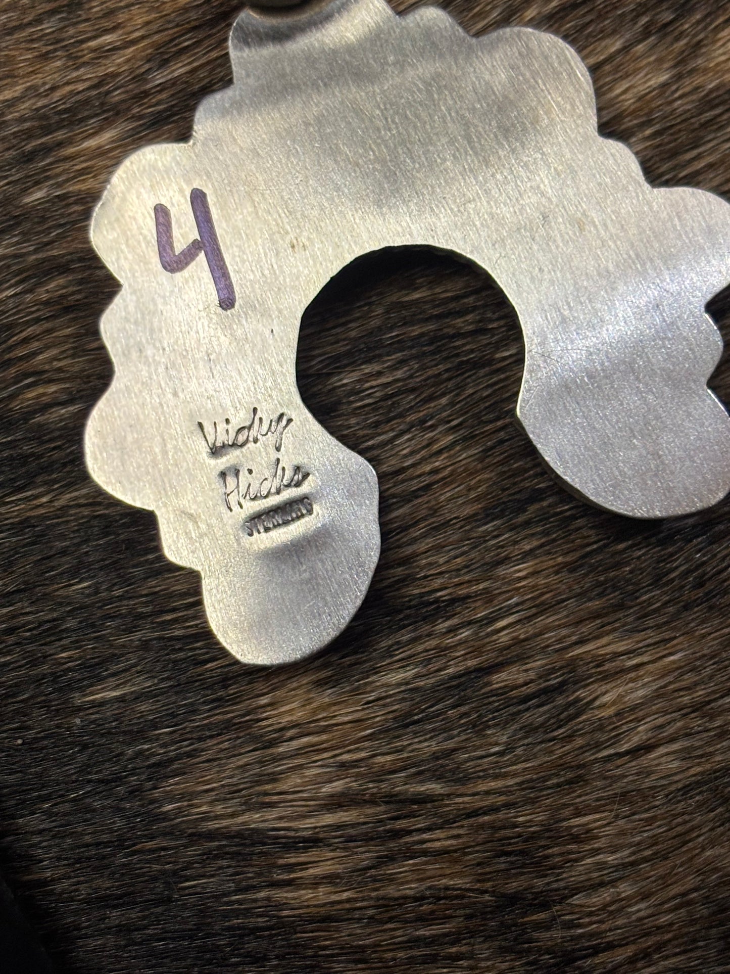 Native Navajo Handmade Sterling Silver Blue Ridge Turquoise Cluster Naja Pendent