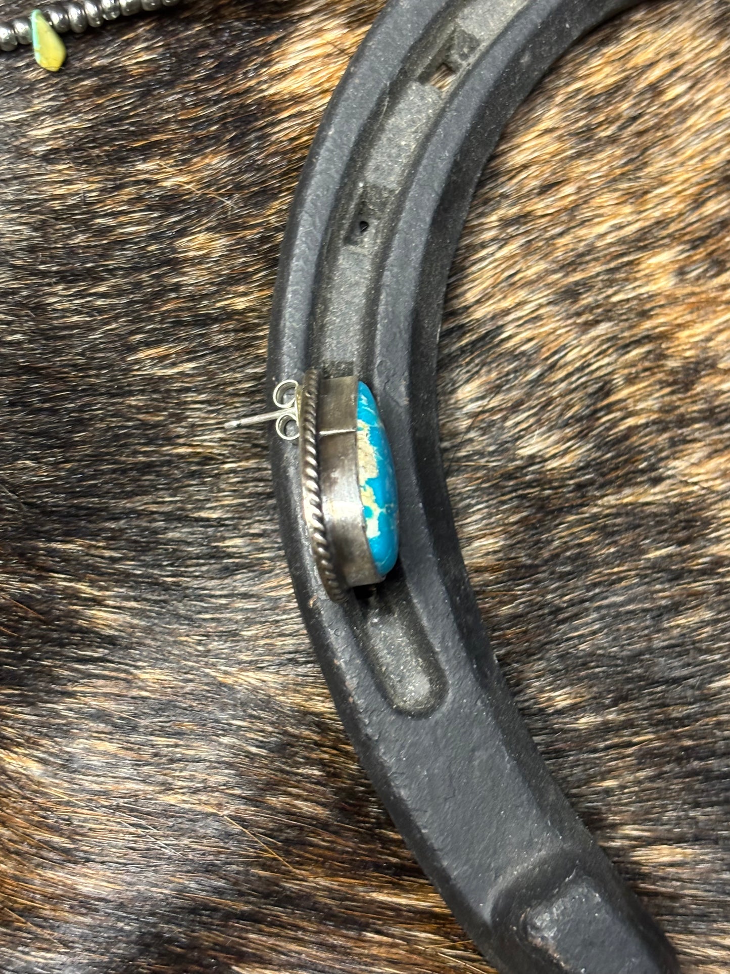 Native Navajo Handmade Sterling Silver Blue Bird Turquoise Post Stud