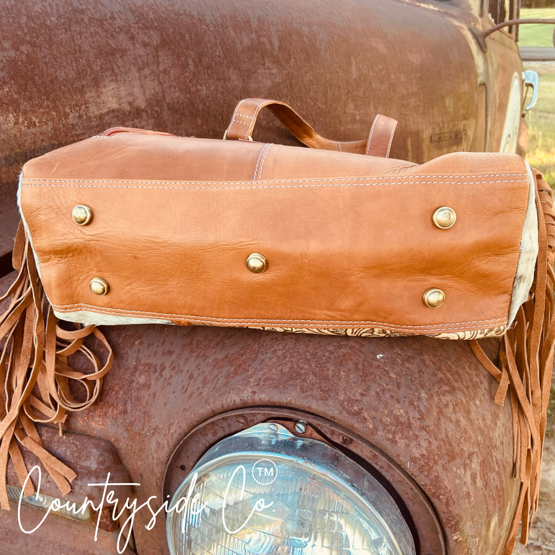 Laramie Cowhide Tooled Leather Concealed Carry Bag, Summer Edition Limited Made