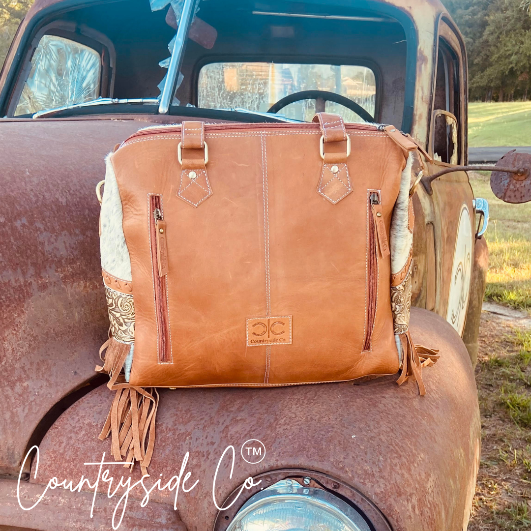 Laramie Cowhide Tooled Leather Concealed Carry Bag, Summer Edition Limited Made