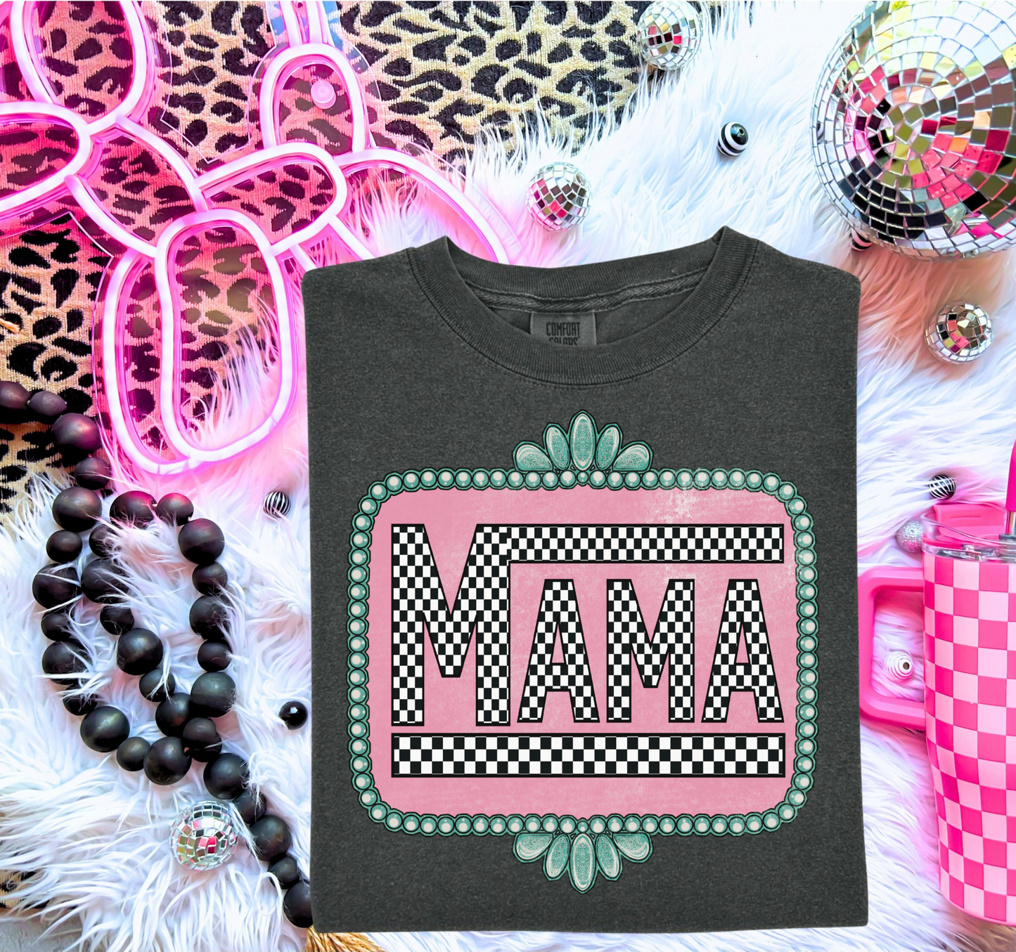 Checkered Mama Graphic Tee