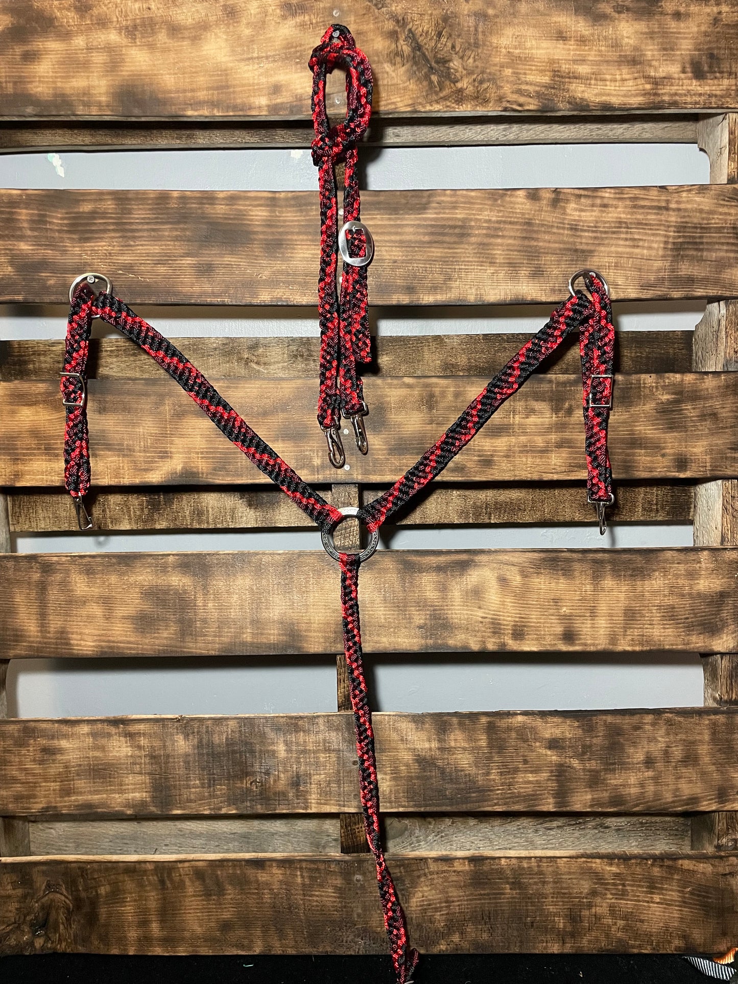 Black,Burgundy, Red Horse Tack Set