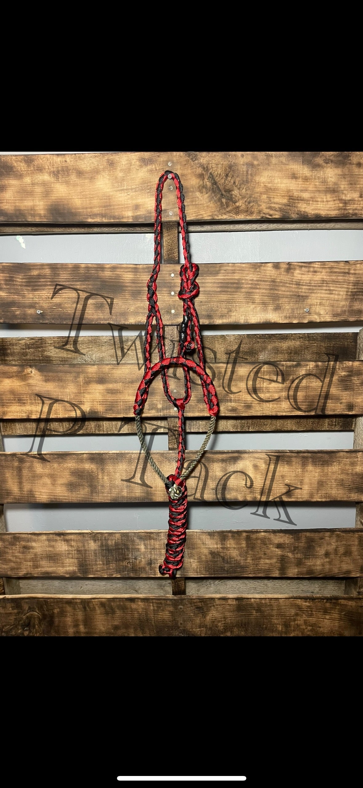 Red & Black Lariat Noseband Halter