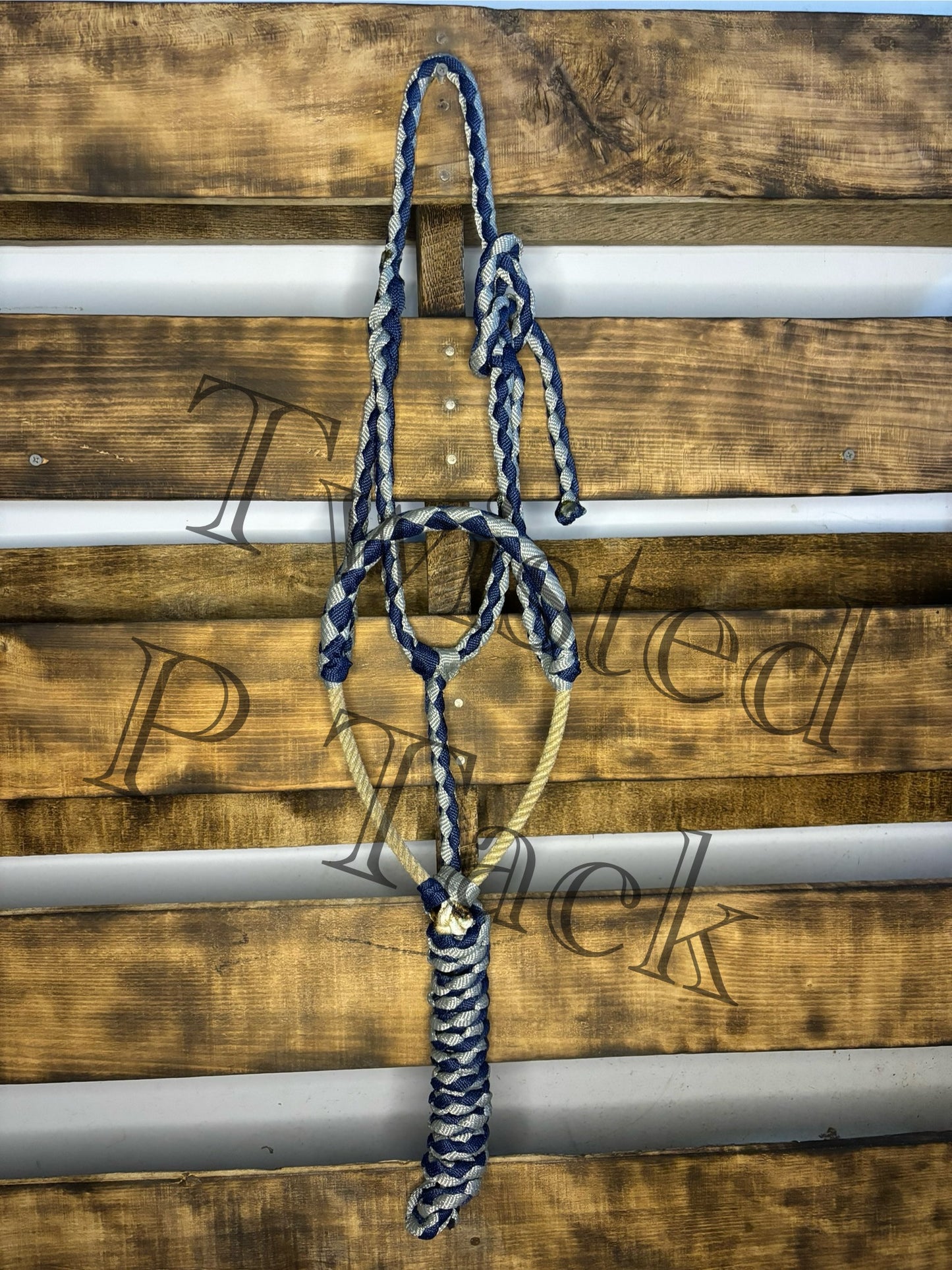 Navy blue & Grey Lariat Noseband Halter