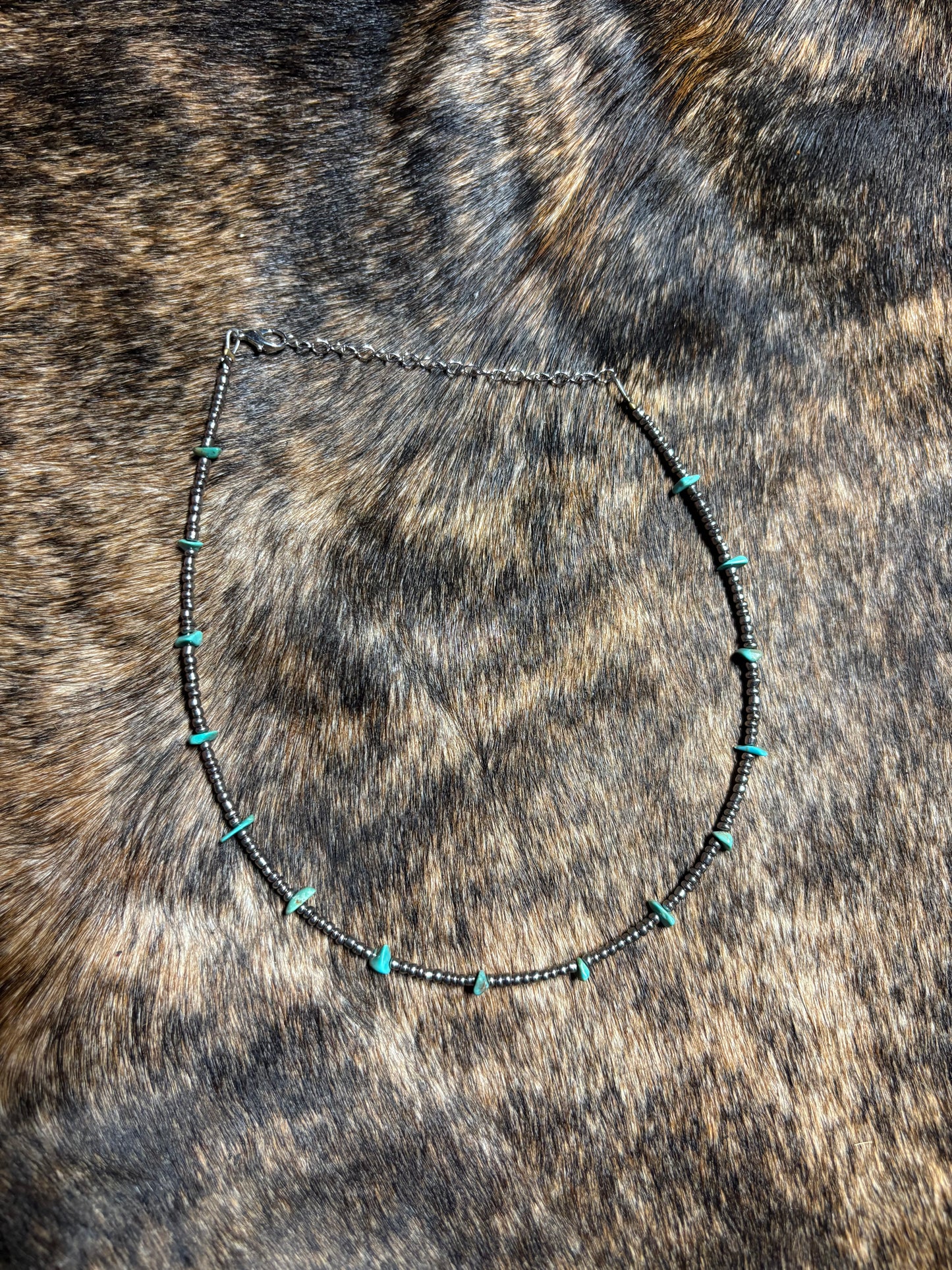 Natural Turquoise & Seed Bead Choker