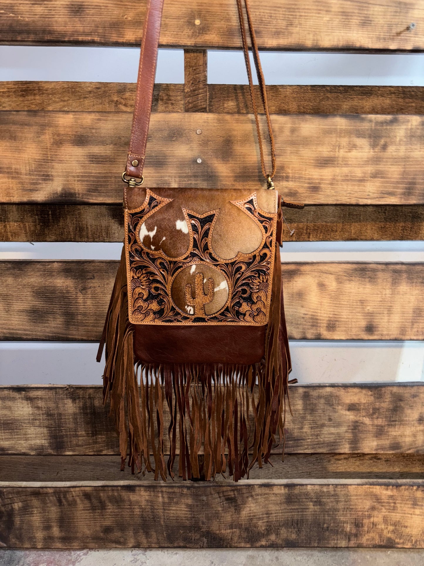 Cactus Cowhide Purse