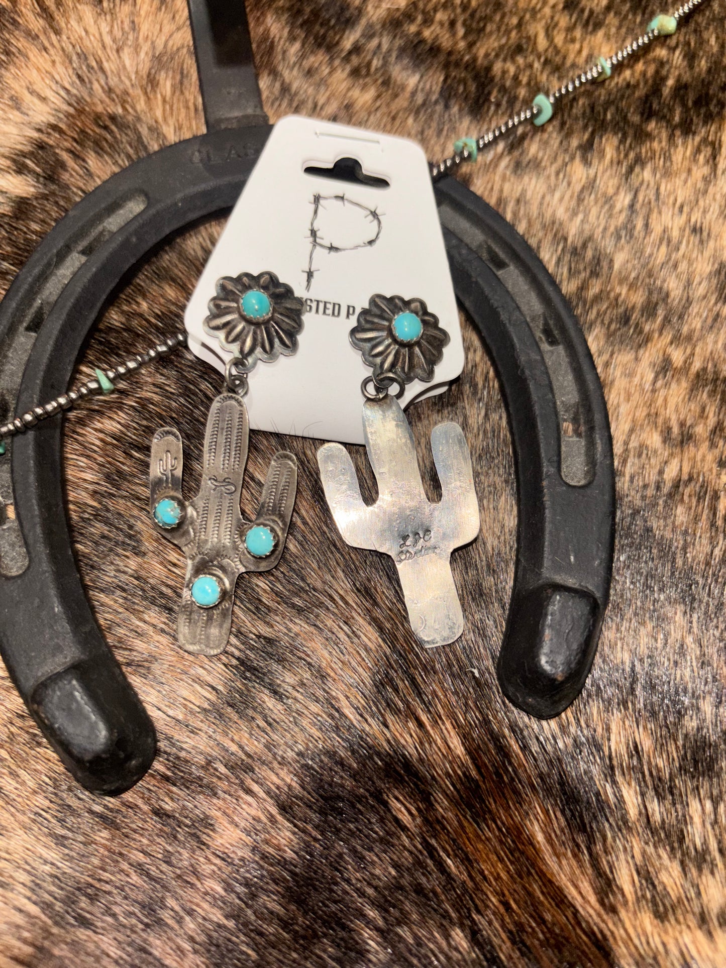 Sterling Silver Cactus Earrings