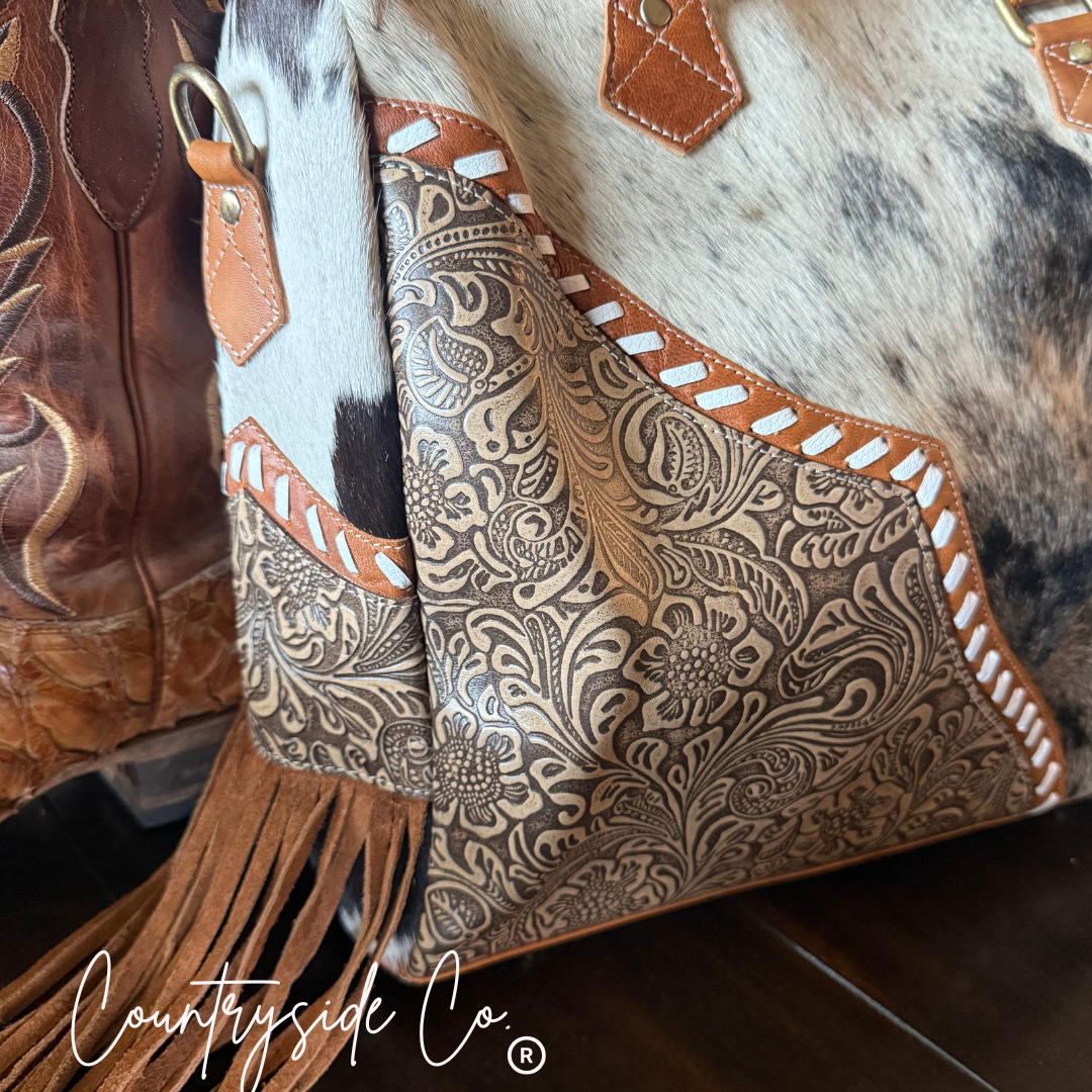 Laramie Cowhide Tooled Leather Concealed Carry Bag, Summer Edition Limited Made