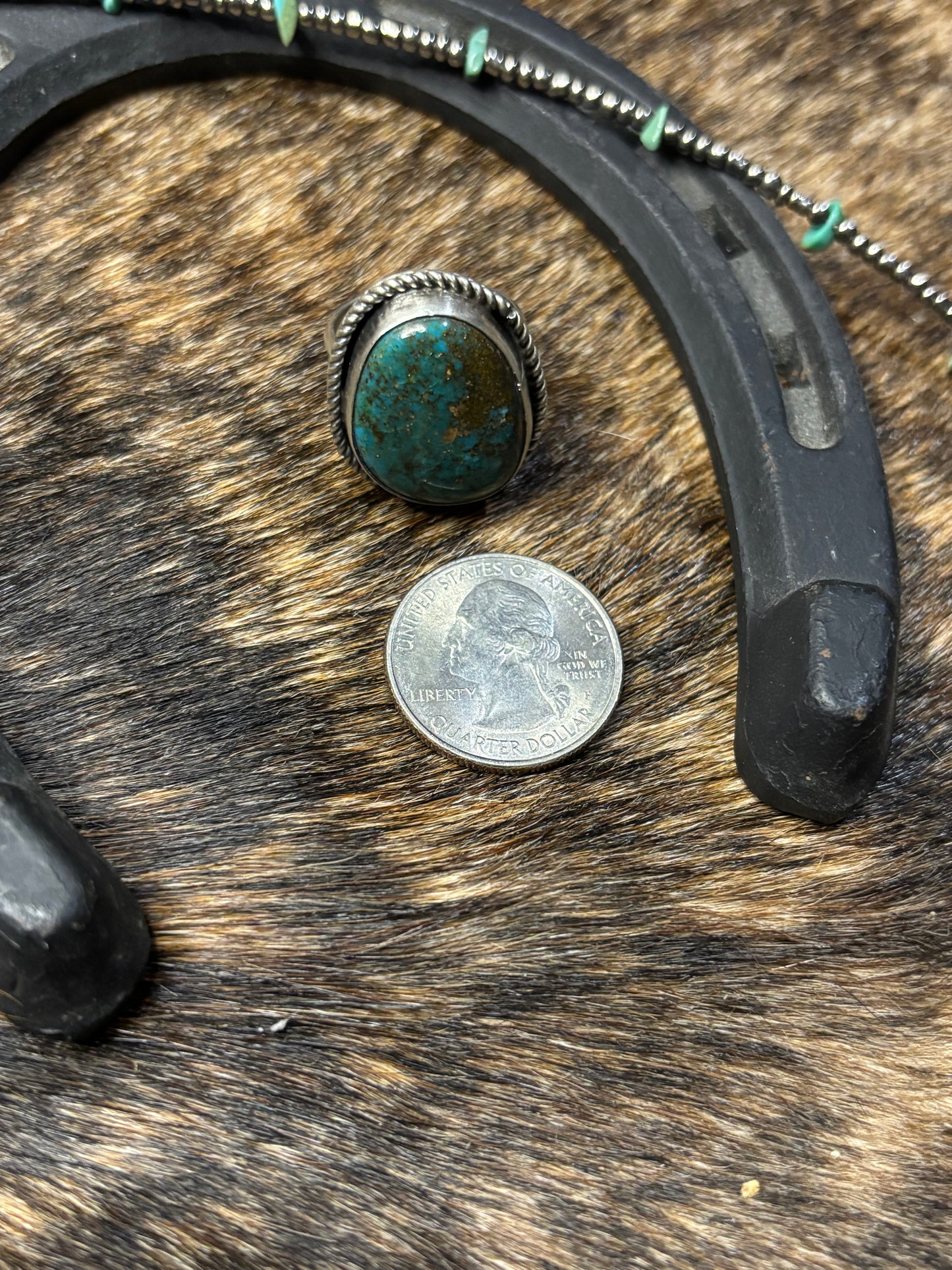 Native American Navajo Handmade Sterling Silver Royston Turquoise Ring