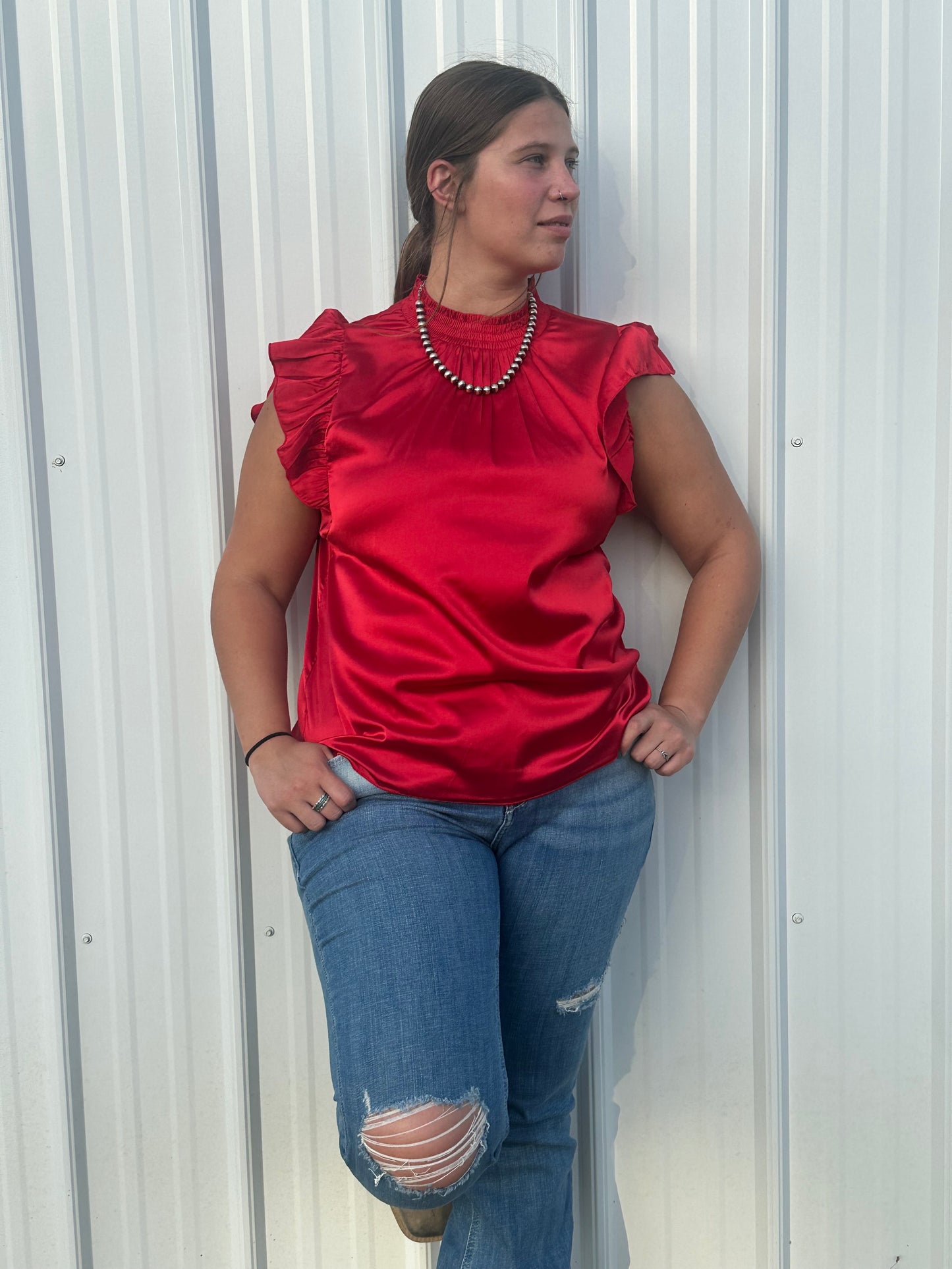 Babydoll Red Top