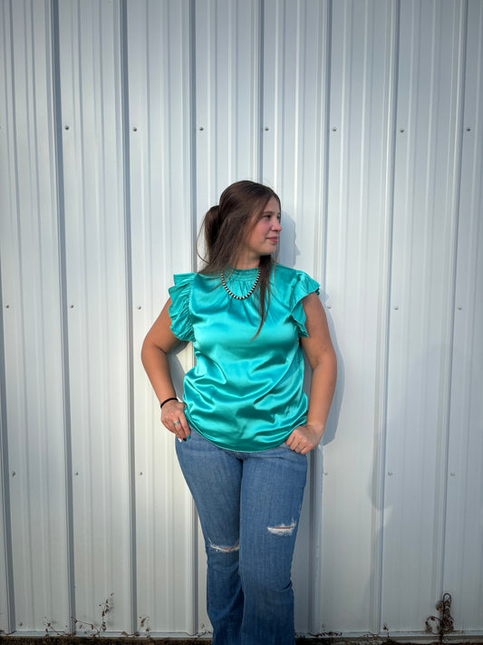 Babydoll Turquoise Top