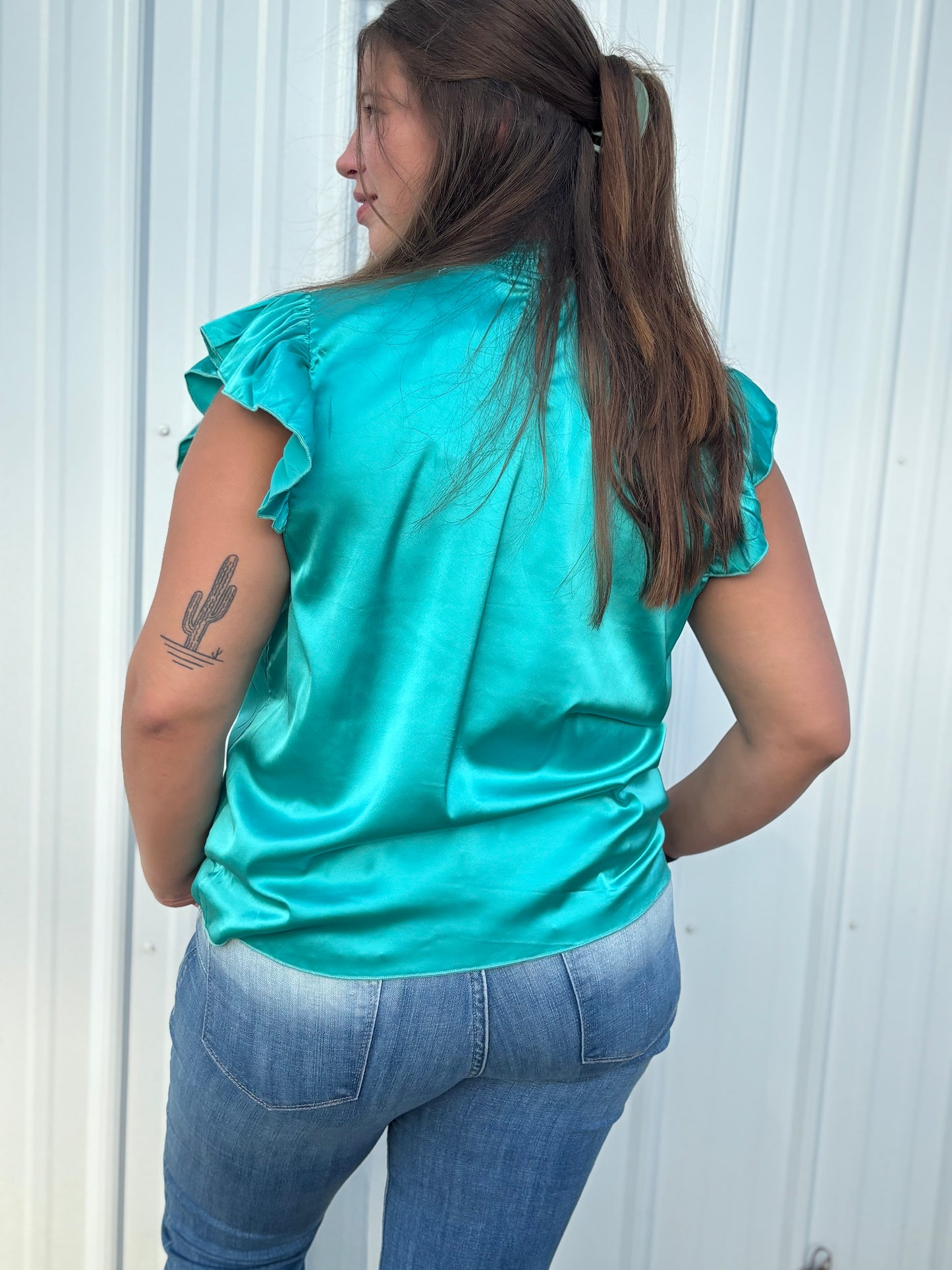 Babydoll Turquoise Top