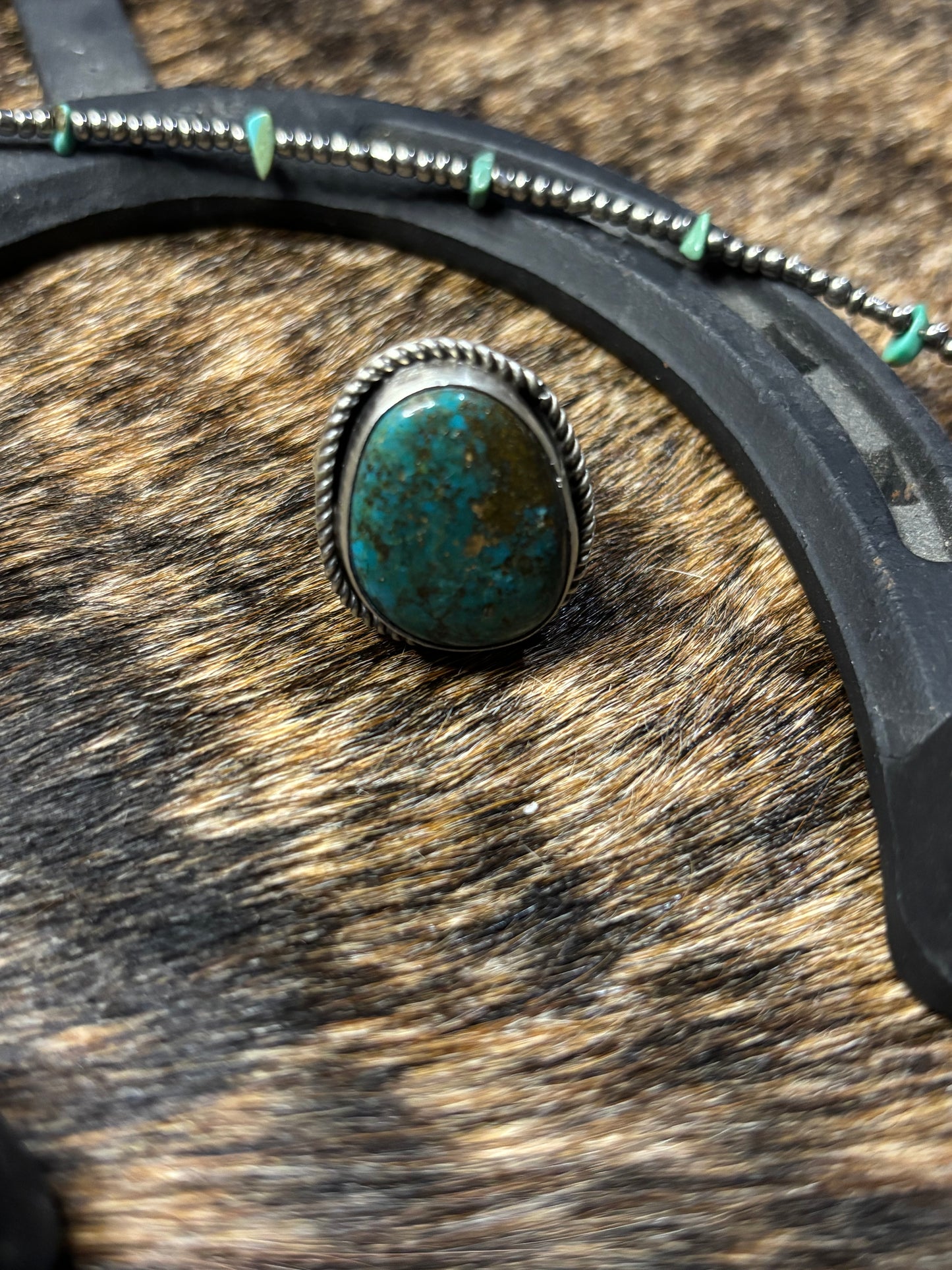 Native American Navajo Handmade Sterling Silver Royston Turquoise Ring