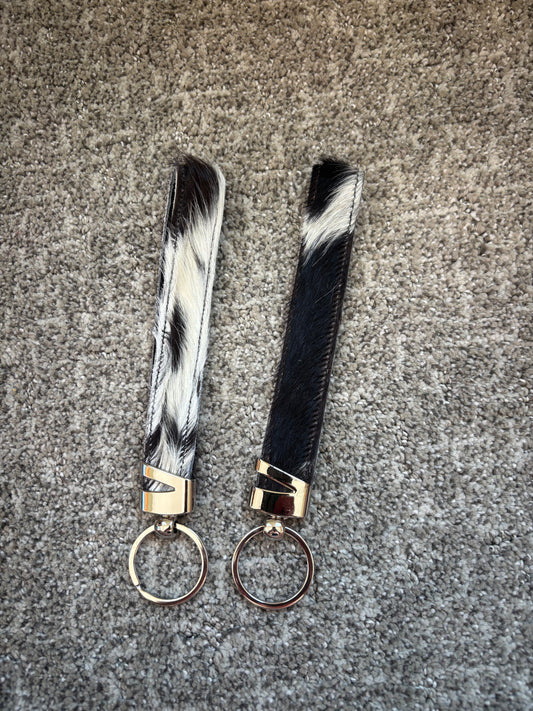 Cowhide Wristlet Keychain