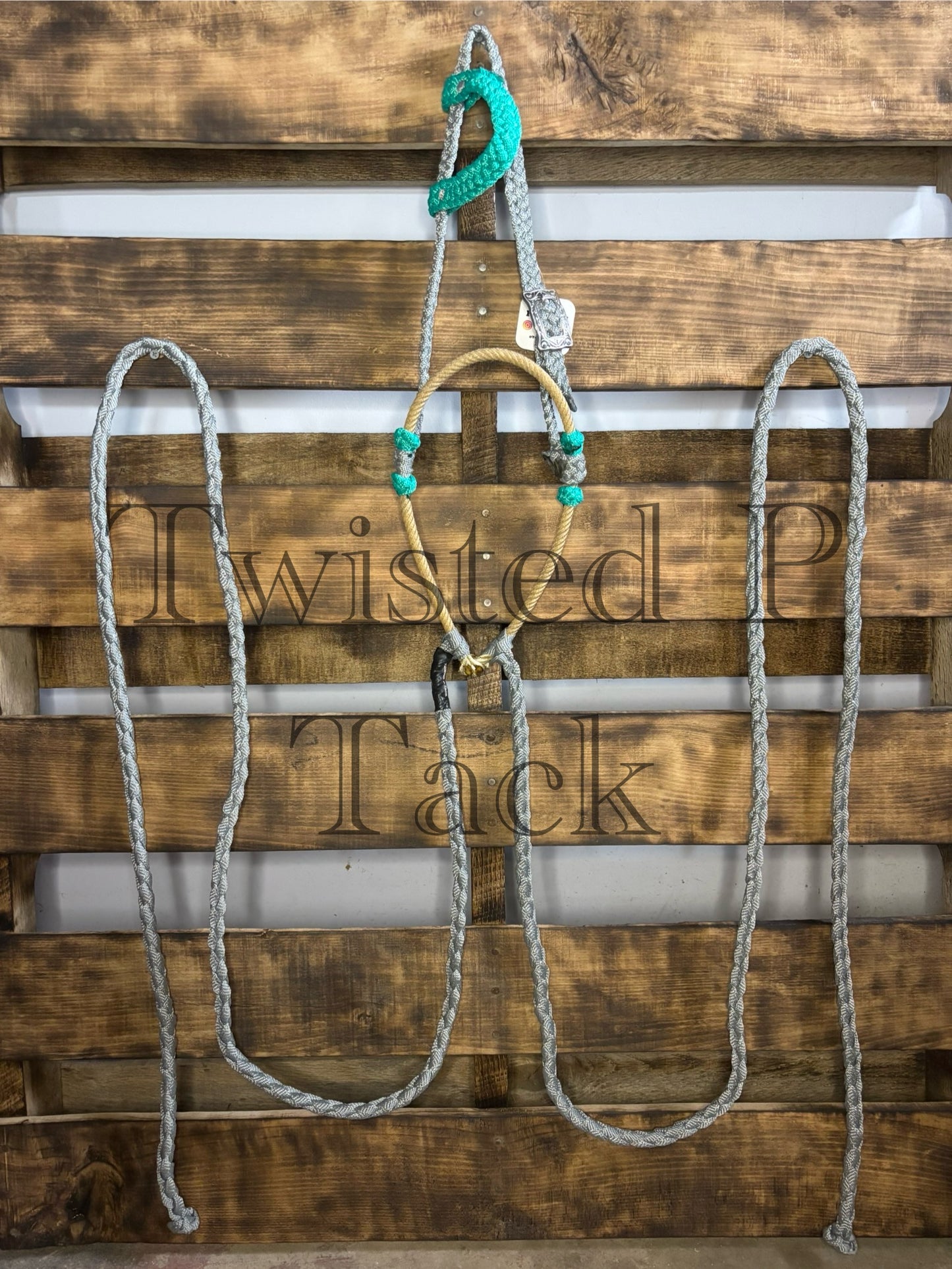 Grey & Turquoise Loping Hackamore