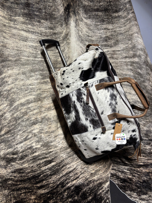 All Cowhide Duffle Bag on Wheels