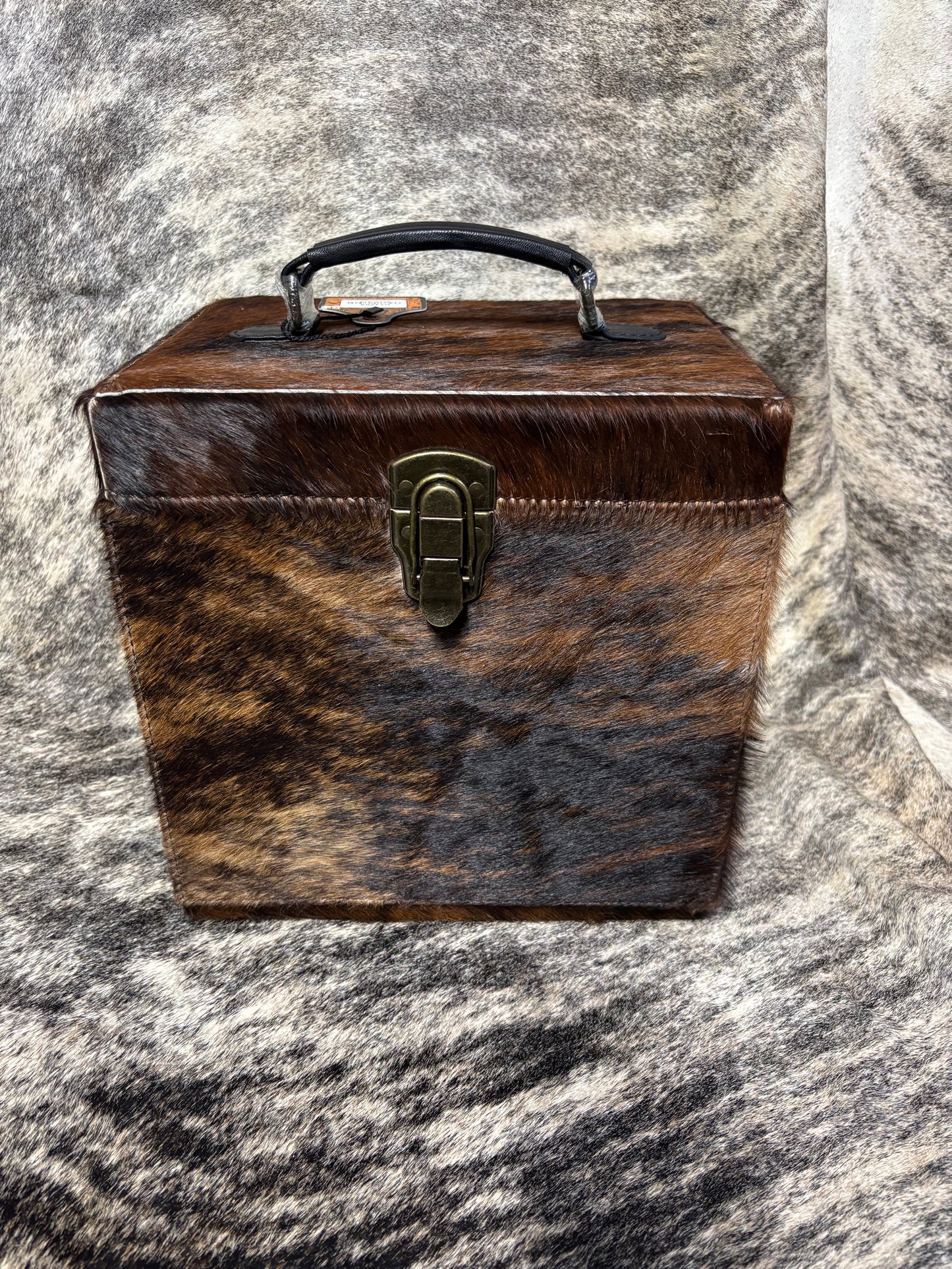 Brown Marble Cowhide Jewelry Box