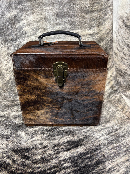 Brown Marble Cowhide Jewelry Box