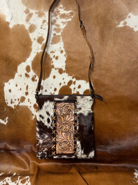 Cowhide Tooled Purse
