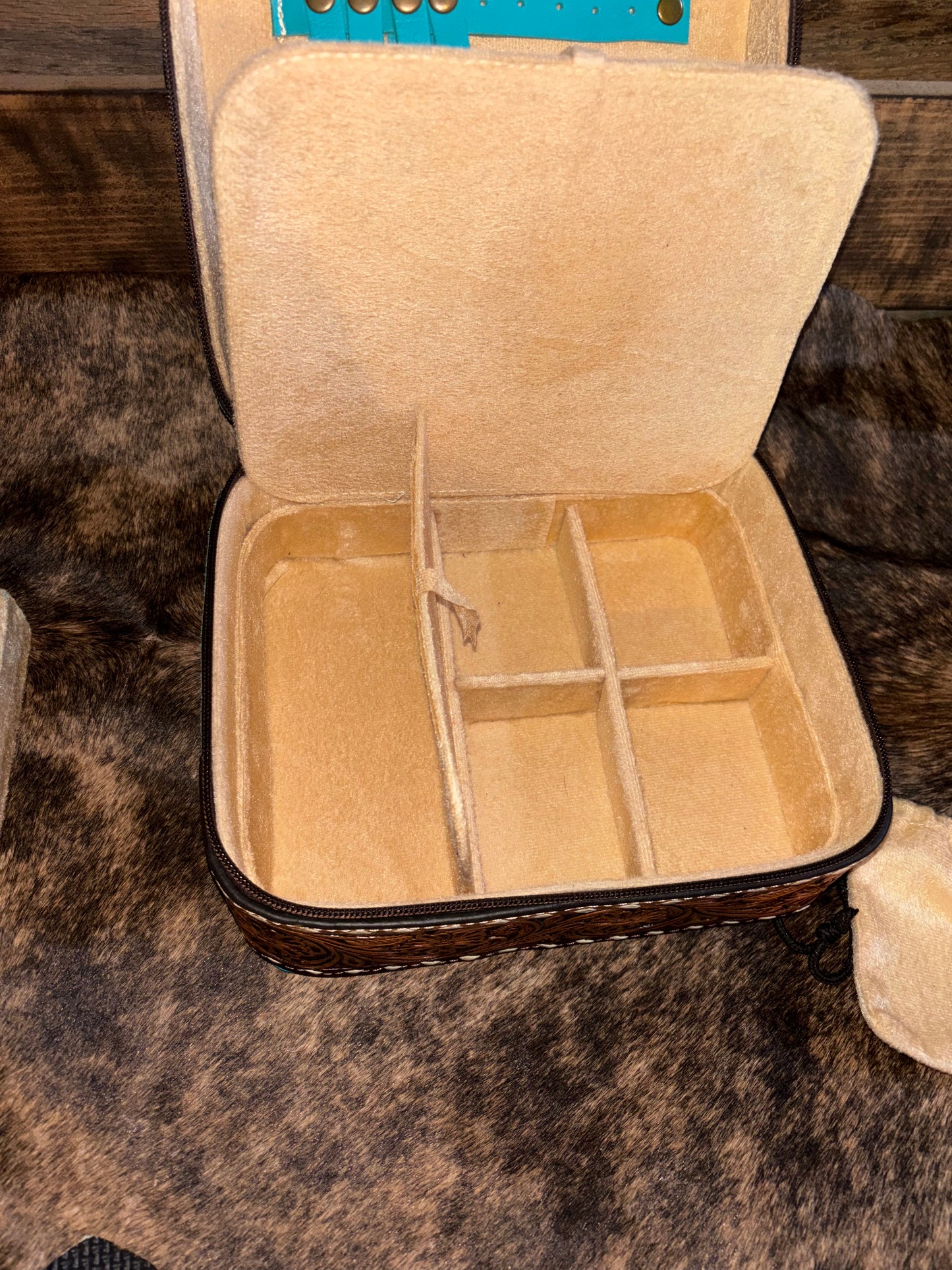 Teal Bootstitch Jewelry Box