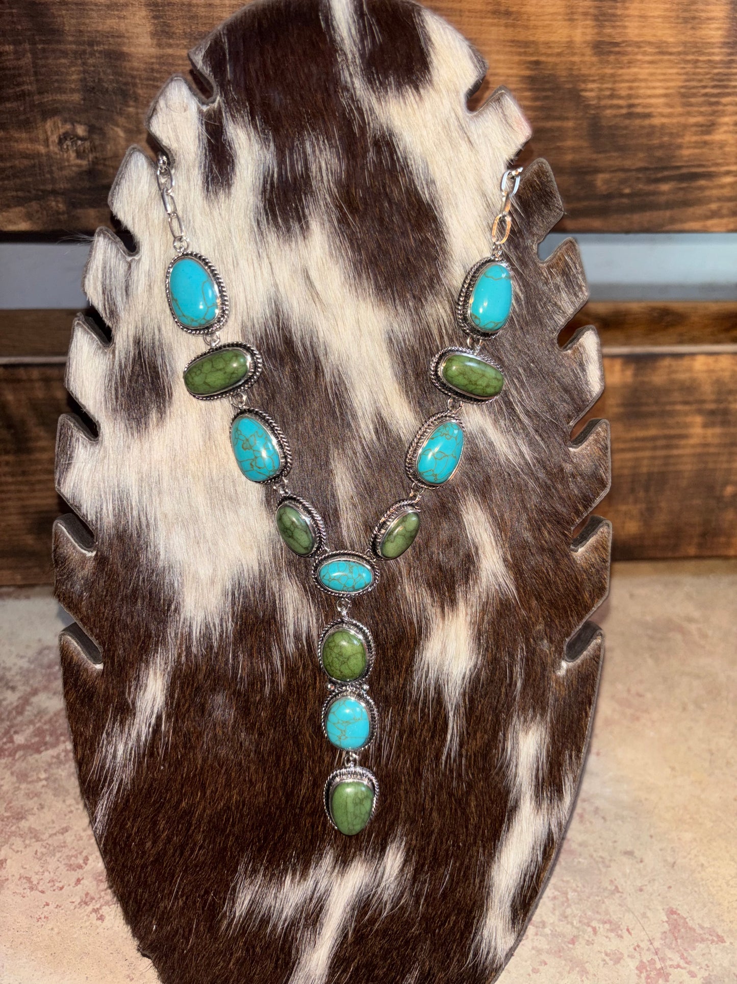 All Cowhide Necklace Display Stand