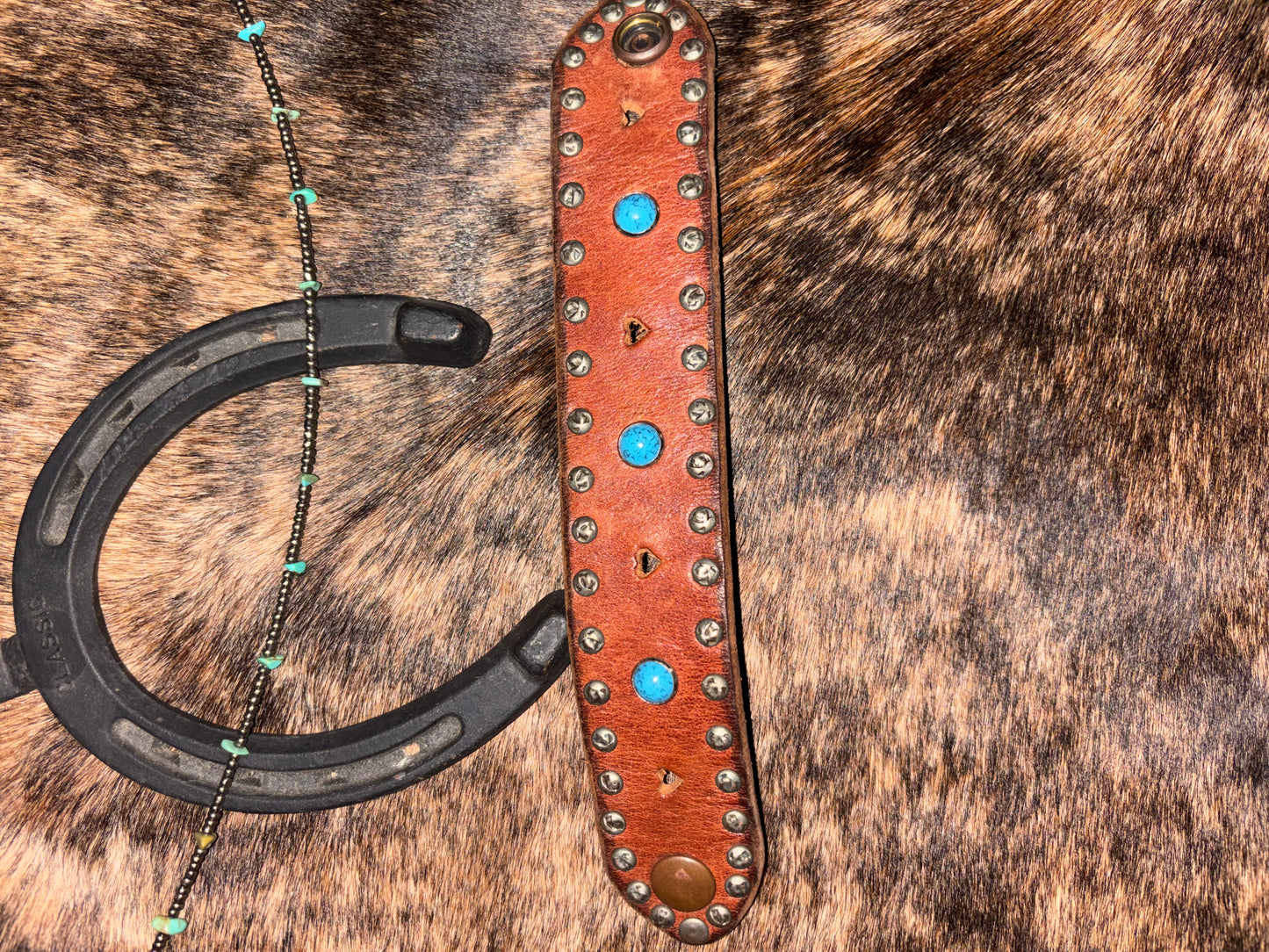 Heart Turquoise Leather Bracelet