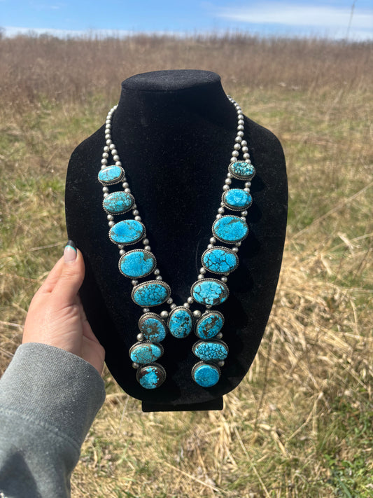 Turquoise Squash Blossom Statement Piece