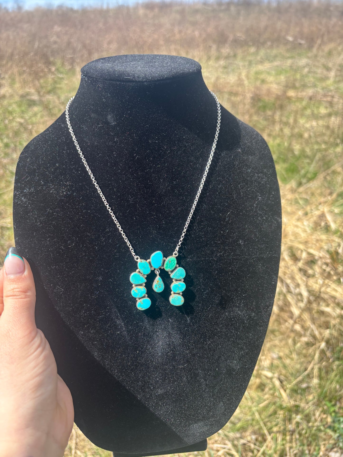 Sterling silver Turquoise HADA Necklace